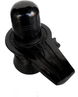 

Stonkraft Marble Shivling Decorative Showpiece - 12 cm(Stoneware, Black)