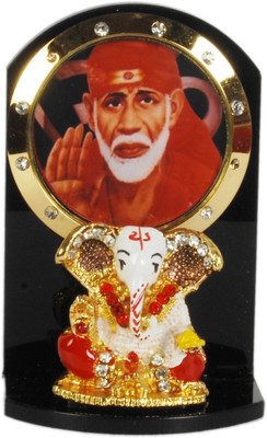 

Sigaram Ganesha & Sai Baba For Car Dashboard, Table or Ofice-Desk, Shops and Homes - K371 Decorative Showpiece - 7 cm(Acrylic, Multicolor)