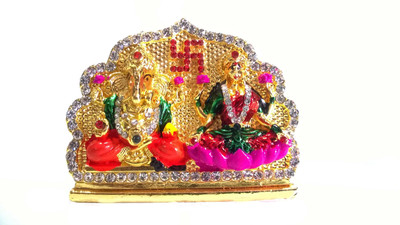 35% OFF on Swarnim Jewellers Laxmi Ganesha Decorative Showpiece - 5.8 cm(Brass, Multicolor) 35% OFF on Swarnim Jewellers Laxmi Ganesha Decorative Showpiece - 5.8 cm(Brass, Multicolor)
