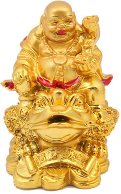 

JaipurCrafts Laughing Buddha With Coins Decorative Showpiece - 7.62 cm(Stoneware, Multicolor)
