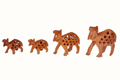 

craft addict rajasthani handicrafts Decorative Showpiece - 10 cm(Wooden, Brown)