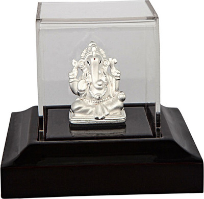 23% OFF on Siri Creations 999 Pure Silver Ganesha Idol with Acralyic Base Decorative Showpiece - 5 cm(Brass, Silver) 23% OFF on Siri Creations 999 Pure Silver Ganesha Idol with Acralyic Base Decorative Showpiece - 5 cm(Brass, Silver)