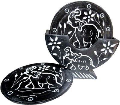 

Pooja Creation Round Marble Coaster Set(Pack of 1), White