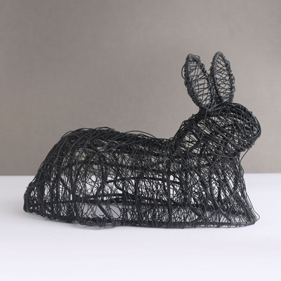 

bubblewrap Wire Rabbit Decorative Showpiece - 23.4 cm(Iron, Black)