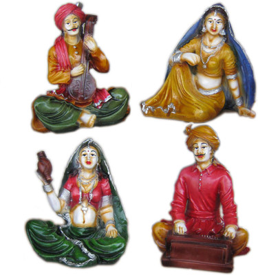 

Ray Decor Rajasthani Folk Singer Band Decorative Showpiece - 15 cm(Polyresin, Multicolor)