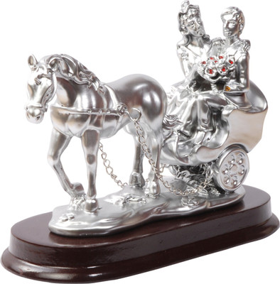 

Oyedeal Chariot Riding Couple Decorative Showpiece - 12 cm(Polyresin, Silver)