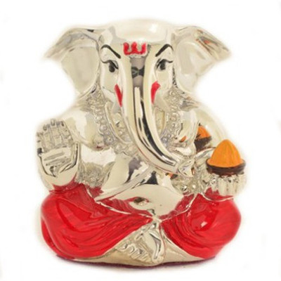 

Meera Marketing Decorative Showpiece - 5 cm(Silver Plated, Red)