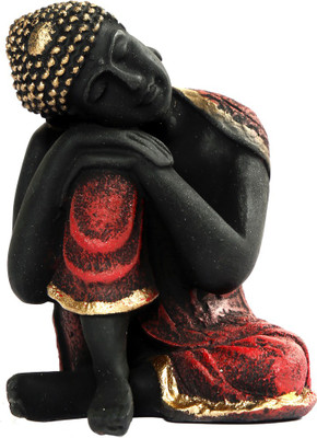 

Heeran Art Vastu Fangshui Religious Idol of Resting Buddha Statue Head RE B Decorative Showpiece - 7 cm(Polyresin, Red, Black)