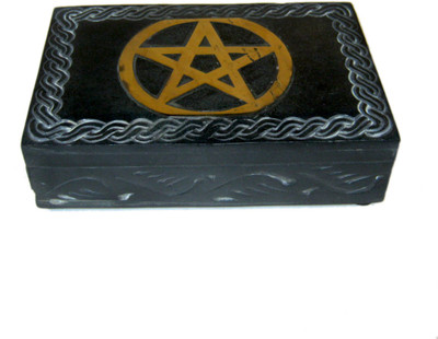 

VRS Decorative Box Decorative Showpiece - 14 cm(Stoneware, Black)