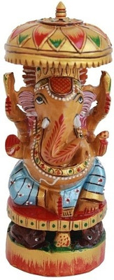 

Craft International Lord Ganesha Decorative Showpiece - 16 cm(Wooden, Multicolor)