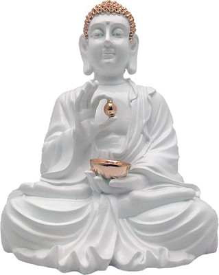 

Art N Hub Gautam Buddha -Gold Plated Statue (size H-43 C.M.) Decorative Showpiece - 43 cm(Polyresin, White)
