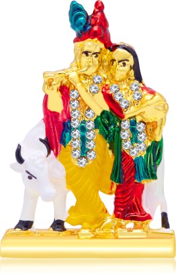 

Kulin Radha Krishna With Cow For Car Dashboard | Idols For Car Dashboard | Home Decor Decorative Showpiece - 3 cm(Gold Plated, Multicolor)