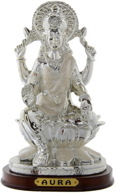 

JaipurCrafts Premium Collection Silver Goddess Laxmi Sitting On Lotus Decorative Showpiece - 20.32 cm(Silver Plated, Silver)