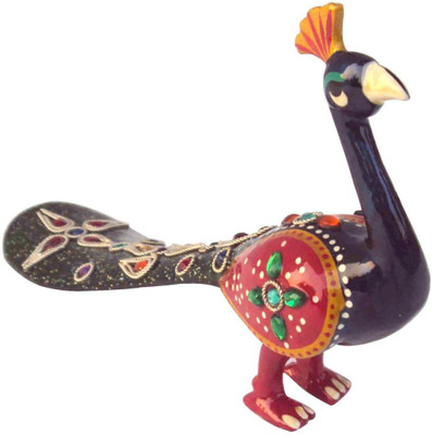 

Etsi Bitsi Divine Kundan Designer Peacock Showpiece 14 Cms Decorative Showpiece - 8 cm(Aluminium, Multicolor)
