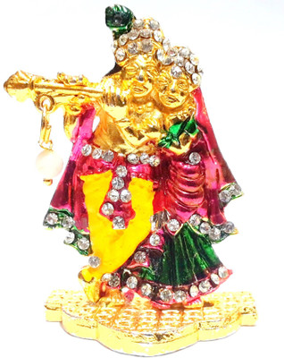 

Ratna Handicrafts Radha Krishna Stone Studded Moti Idol Decorative Showpiece - 5.3 cm(Gold Finish, Multicolor)