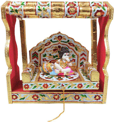 

Etsi Bitsi Krishna Jhula, Beautiful Swing with Laddu Gopal Statue Decorative Showpiece - 22.5 cm(Wooden, Multicolor)