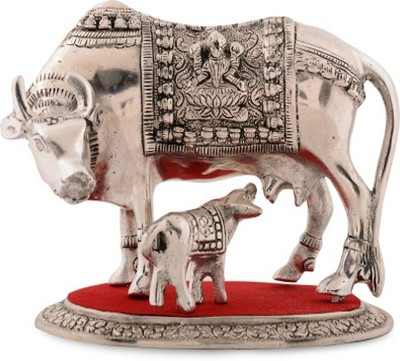 

SmartShophar Decorative Cow with Calf statue Showpiece - 17.78 cm (Aluminium, Red, Silver)(Aluminium, Red, Silver)