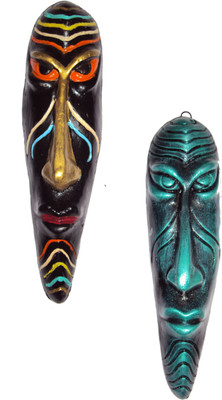 

Hand Artz Terracotta Handmade Wall Hanging Hawaian Mask Decorative Showpiece - 20 cm(Terracotta, Multicolor)