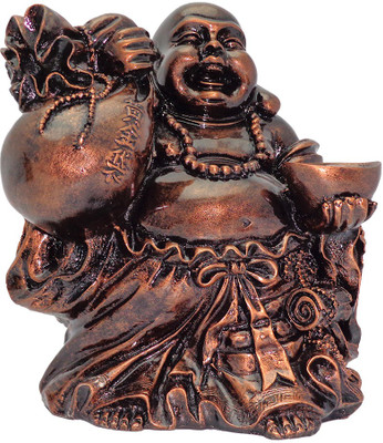 

Art N Hub Laughing Buddha - Handicraft Decor Statue (H-26cm) Decorative Showpiece - 26 cm(Polyresin, Copper)