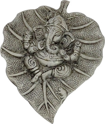 

Jupiter Elite Leaf Ganesha Oxidize Decorative Showpiece - 19 cm(Aluminium, Silver)