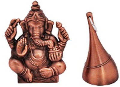 

Zed Ganesha Decorative Showpiece - 12 cm(Copper, Copper)