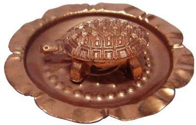

ShubhBhakti Wish Fulfilling Tortoise With Plate Decorative Showpiece - 5 cm(Copper, Copper)