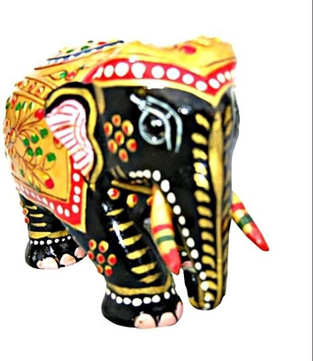 

Chitra Handicraft Elephant Decorative Showpiece - 7 cm(Wooden, Multicolor)