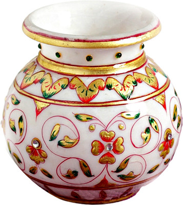 13% OFF on Aapno Rajasthan Jaal Design Gold Work Marble Pot Decorative Showpiece - 10.16 cm(Paper Mache, Multicolor) 13% OFF on Aapno Rajasthan Jaal Design Gold Work Marble Pot Decorative Showpiece - 10.16 cm(Paper Mache, Multicolor)