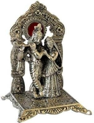 

FashionCraft Singhasan Radha Krishna (White Metal) God Idols / Figures Decorative Showpiece - 17 cm(Aluminium, Silver)