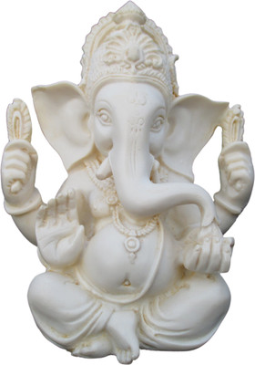 

Shivani Art Cute Tmm Ganesh Decorative Showpiece - 12 cm(Polyresin, White)