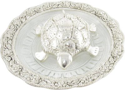 

GoldGiftIdeas Silver Plated Fengshui Turtle, Good Luck Tortoise, Decorative Showpiece - 13 cm(Silver Plated, Silver)