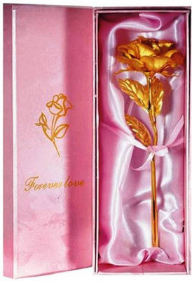 

Khandelwal Gold Plated Rose Decorative Showpiece - 15 cm(Gold Foil, Gold)