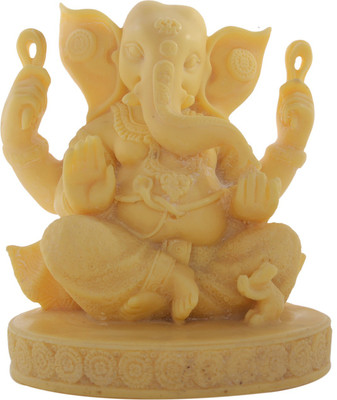 

JaipurCrafts Pure White Lord Ganesha Sitting On Chowki Decorative Showpiece - 15.24 cm(Stoneware, White)