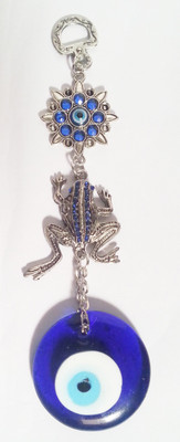 

Evil Eye with metal frog Decorative Showpiece - 19 cm(Polyresin, Alloy, Multicolor)