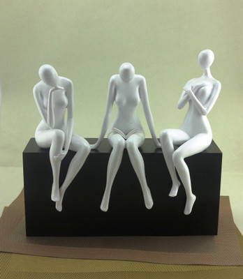

Importwala Decorative Showpiece - 34 cm(Wooden, Polyresin, White)