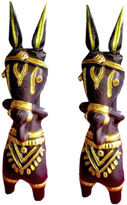 

rasoh black horse terra 1 Decorative Showpiece - 8 cm(Terracotta, Black, Gold)