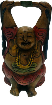 

Ratoomals Wooden Laughing Budha Standing Flat Decorative Showpiece - 15 cm(Wooden, Multicolor)