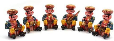 

Pinkcity Handicrafts Rajasthani 6 Piece Musician Bawla Set in Wood Decorative Showpiece - 3 cm(Wooden, Brown)