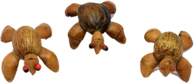 

Karukraft Katum Kutum Driftwood Tortoise Set (3 Pcs) Decorative Showpiece - 2 cm(Wooden, Brown)