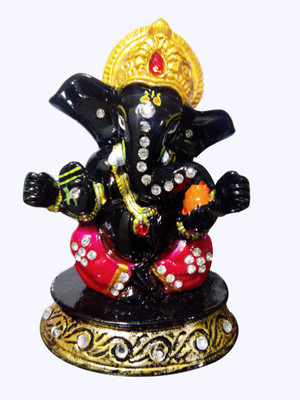 

Divine Temples Ganesha Decorative Showpiece - 11.5 cm(Polyresin, Multicolor)