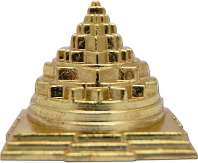 

DivyaMantra Sri Meru Prastha Shree Yantra Decorative Showpiece - 4.5 cm(Zinc, Gold)