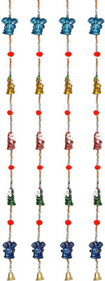 

Little Jaipur Paper Ganeha with Bell Door Hanging Set Toran(Fabric)