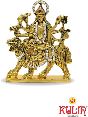 

Kulin Goddess Maa Durga Idol For Car Dashboard | Home Decor | Gifting Decorative Showpiece - 7 cm(Gold Plated, Gold)