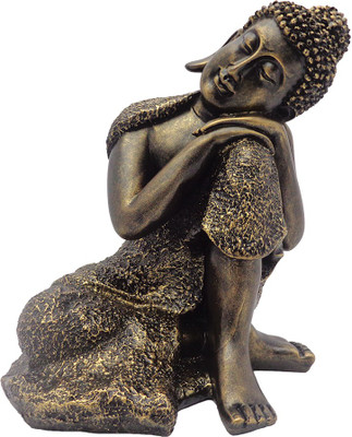 

Art N Hub Resting Gautam Buddha - Handicraft Decor Statue (L-24cm) Decorative Showpiece - 24 cm(Polyresin, Dark Green)