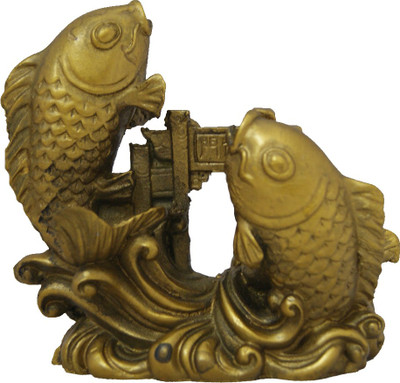 

Aaradhi Divya Mantra Feng Shui Crossing Dragon Gate For Good Luck And Prosperity Decorative Showpiece - 8.5 cm(Polyresin, Yellow)