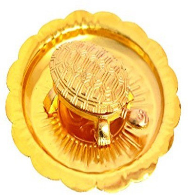 Numeroastro Feng Shui Turtle In Plate Decorative Showpiece - 1.5 cm(Copper, Gold)