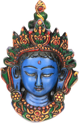 

The Nodding Head Half Eye Closed Goddess Durga (Blue) Decorative Showpiece - 13 cm(Polyresin, Multicolor)