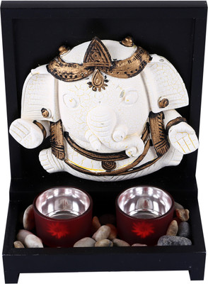 

Giftadia Ganesha Tealight Holder-8177 Decorative Showpiece - 20.5 cm(Polyresin, Multicolor)