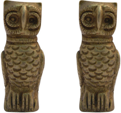 

DivyaMantra Feng Shui Owl Set Decorative Showpiece - 5 cm(Alloy, Yellow)