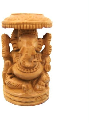 

Chitra Handicraft Ganesh Decorative Showpiece - 7 cm(Wooden, Brown)